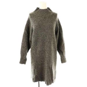 23AW ハイネックラメニットミニワンピース 長袖 カシミヤ混 1 グレー /DO OS
