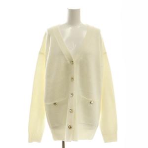 25SS ミドル丈華やかニットカーディガン Vネック F 白 ホワイト /AT OS
