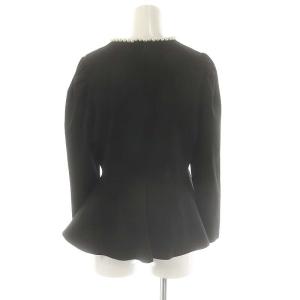 ANAYI 22AW パールペプラム プルオーバー ニット ニットソー 38 ブラック