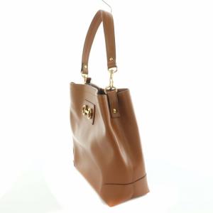 ANAYI トートバッグ スクエア フェイクレザー 茶色 ブラウン OS