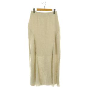 23AW リネンロングマーメイドスカート カットオフ M アイボリー /MY OS