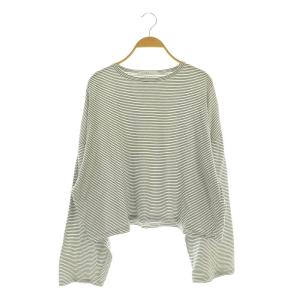 23SS ボーダーボクシートップス カットソー 長袖 ワイド F ブラック /MY OS