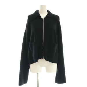 セーラーカラーニットカーディガン ウール混 F 黒 /MI OS