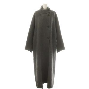 23AW スタンドカラーリバーロングコート M グレー