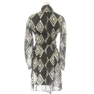 JUNYA WATANABE コムデギャルソン COMME des GARCONS 総柄 シースルー ワンピース 羽織 膝丈 S 黒 白