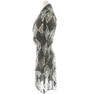 JUNYA WATANABE コムデギャルソン COMME des GARCONS 総柄 シースルー ワンピース 羽織 膝丈 S 黒 白