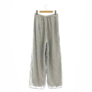 LANVIN en Bleu カットジャガードワイドパンツ タック 38 グレー /AT OS