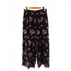 22AW ロープモチーフ刺繍パンツ ワイド 38 黒 紫 ピンク /MI OS