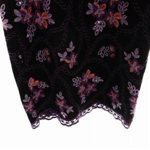 GRACE CONTINENTAL 22AW ロープモチーフ刺繍パンツ ワイド 38 黒 紫 ピンク /MI OS
