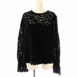 23AW モールレーストップ ブラウス インナー付き 38 黒 /MI OS