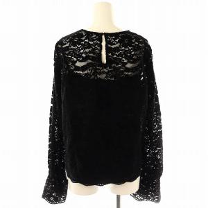 GRACE CONTINENTAL 23AW モールレーストップ ブラウス インナー付き 38 黒 /MI OS