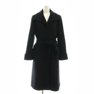 ロングコート アンゴラ 38 黒 ブラック /AT OS