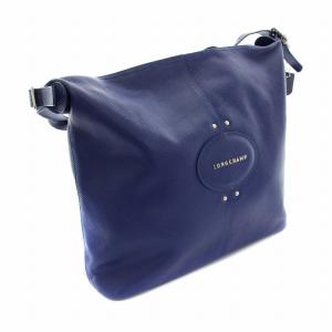 Longchamp ワンハンドルバッグ ショルダーバッグ ロゴ レザー 青 ブルー