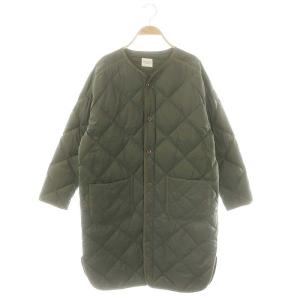 ダウンキルトコート ノーカラー ONE カーキ /HK OS