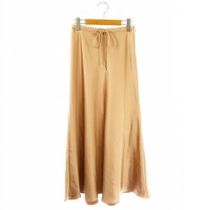 25SS サテンストレッチイージースカート ロング 36 ピンク /DF OS