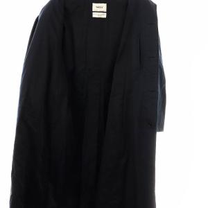 YAECA コットン ナイロン ステンカラー ロングコート S ネイビー