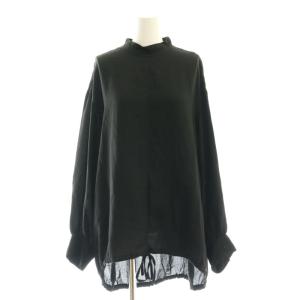 スタンドネックブラウス 長袖 1 黒 ブラック /AT OS