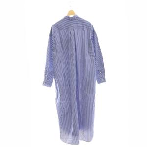 AMERICANA AMERI ストライプシャツワンピース Deuxieme Classe 別注 マキシ ロング 長袖 青 ブルー 白 ホワイト