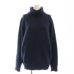 ウールカシミヤタートルネックニット セーター 長袖 3 紺 /HK OS