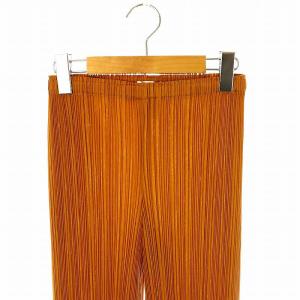 PLEATS PLEASE ISSEY MIYAKE スカラップパンツ プリーツ イージー クロップド 1 オレンジブラウン /DO OS
