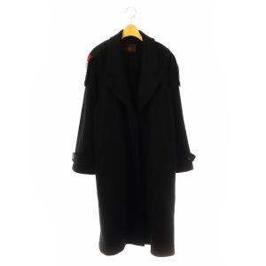 ウール ロゴ刺繍 チェスターコート S 黒 /MI OS