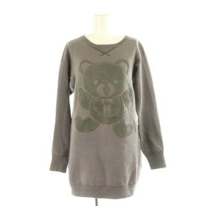 ヒスベアスウェットプルオーバー カットソー 長袖 F チャコールグレー グレージュ /DO OS