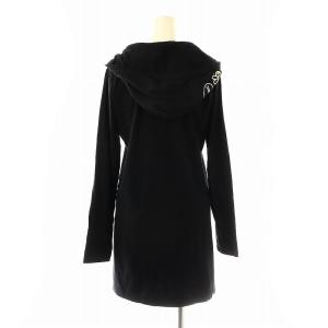 HYSTERIC GLAMOUR ロゴ フード ワンピース チュニック ミニ F ブラック オフホワイト /ES OS