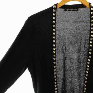 HYSTERIC GLAMOUR コットン スタッズ ニット カーディガン F 黒 /MI OS