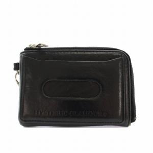 HYSTERIC GLAMOUR ロゴスタッズ LOGO STUDS コインパース 小銭入れ コインケース ストラップ付き レザー 黒 ブラック
