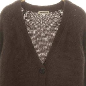 J&M DAVIDSON モヘヤVネックロングカーディガン ニット S ブラウン /DO OS