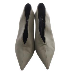 CELINE エッセンシャル ポインテッドトゥ パンプス レザー フィービー期 37.5 グレー /SR14