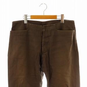 Martin Margiela 14 13SS マックイーンパンツ ワイドテーパード リネン混 50 茶 /MI OS