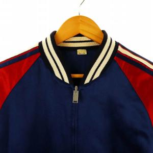GUCCI リバーシブル サテン ボンバージャケット 50 ネイビー レッド 501100