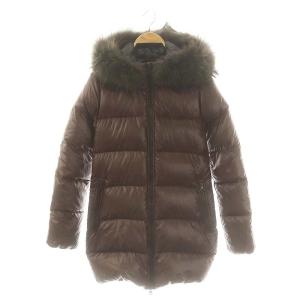 KAPPA ダウンコート アウター ジップアップ 38 ブラウン /DO OS