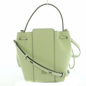 2WAY ショルダーバッグ ハンドバッグ フェイクレザー RPロゴ ライトグリーン OS