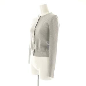 VIVIENNE TAM ラメ入り ビジューボタン カーディガン ニット 長袖 ウール 42 グレー