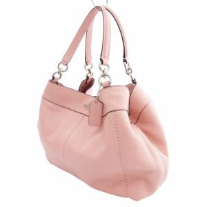 COACH 美品 2way ハンドバッグ ショルダー ロゴ パッチ レザー ピンク F28992 /HO AA