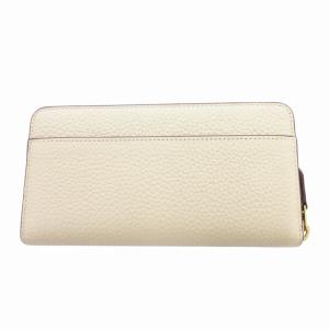 COACH × ディズニー コラボ 美品 長財布 ウォレット ラウンドファスナー ミニーマウス レザー ベージュ CH472