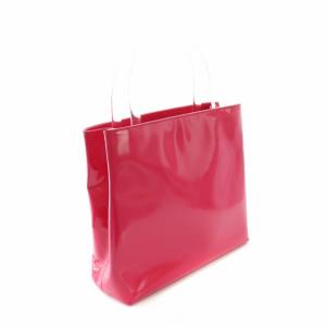 PRADA クリアハンドルハンドバッグ エナメル ピンク クリア B8227 /YT OH OF