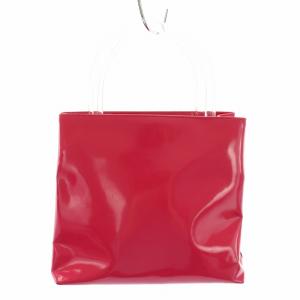 PRADA クリアハンドルハンドバッグ エナメル ピンク クリア B8227 /YT OH OF