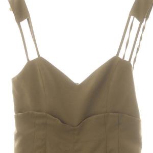 Ameri VINTAGE MEDI CORD SUSPENDER WIDE PANTS オールインワン パンツ ワイド S ベージュ