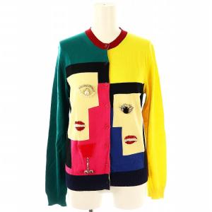 ビジュー装飾 カーディガン ニット 長袖 38 マルチカラー /DF OS