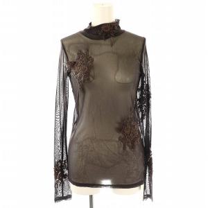 UND FUR EMBROIDERY SKIN TOP シアーカットソー 長袖 刺繍 F チャコールグレー