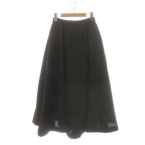 JACQUARD TUCK VOLUME SKIRT スカート フレア ロング S 黒 /HK OS
