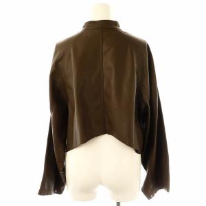 Ameri VINTAGE ROUND SHORT SYNTHETIC LEATHER JACKET フェイクレザージャケット ショート丈