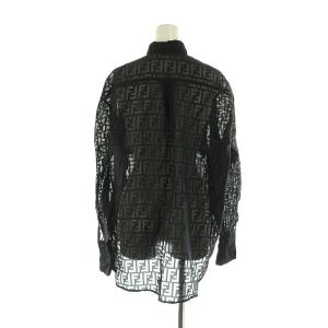 FENDI シアーブラウス ズッカ柄 I38 ブラック
