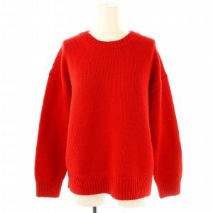 5G天竺クルーネックニット セーター 長袖 ウール カシミヤ 1 赤 SL8W-461 /NR OS