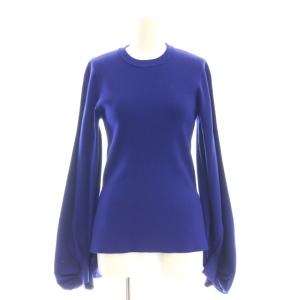 24SS ボリュームスリーブニット カットソー 長袖 36 青 ブルー /AT OS