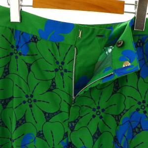 TOMORROWLAND collection 24SS アイレットハイビスカスストレートパンツ ジッパーフライ 刺繍 36 グリーン マルチカラー /DO