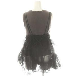 SNIDEL 24AW チュールキャミレイヤードトップス ブラウス ノースリーブ インナー付き F 黒 グレー /MI